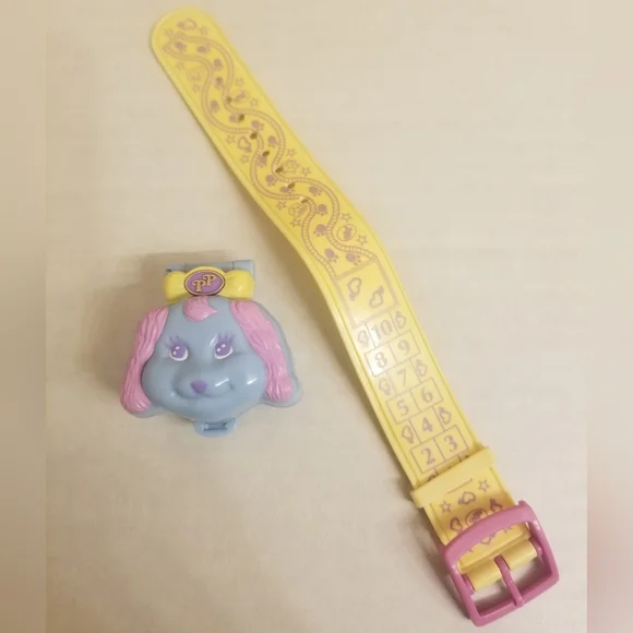 90s Polly Pocket puppy case w wristband & Polly- no fuzzy dog - Picture 3 of 6